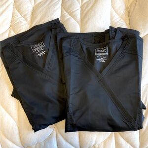 Lot of 2 - Cherokee Revolution Mock Wrap Scrub Tops - Large Nurse Dentist PA Dr